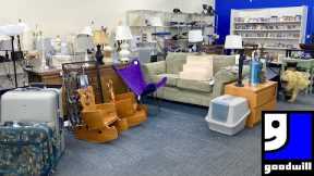 GOODWILL SHOP WITH ME FURNITURE TABLES CHAIRS SOFAS DECOR DINNERWARE SHOPPING STORE WALK THROUGH