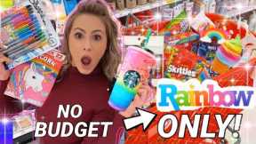 NO BUDGET 🌈 RAINBOW ITEMS ONLY ✨ SHOPPING SPREE!