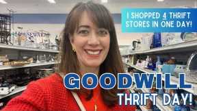 4 Goodwill Thrift Stores in ONE DAY! | Thrift with Me | Vintage Haul