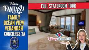 FANTASY CONCIERGE 3A Family Ocean View Verandah #12518 | Disney Cruise Line | Full Tour | Luxury