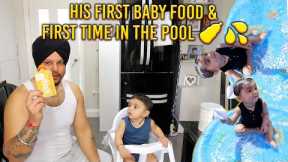 His FIRST Store Baby Food & FIRST Time in the Pool 🍼💦