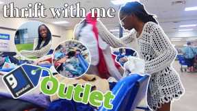 THRIFT WITH ME ♡ back to schools hopping at the Goodwill Outlet (thrift vlog + try-on thrift haul)