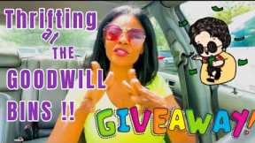 LETS GO THRIFTING at The GOODWILL BINS‼️ MASSIVE THRIFT HAUL‼️💰It's GIVEAWAY TIME AGAIN😛