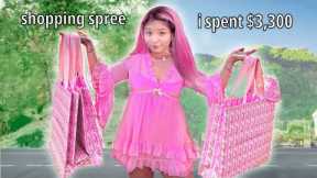 going on a huge no budget shopping spree... (i only bought pink clothes)