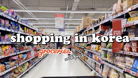 shopping in korea vlog 🇰🇷 supermarket food haul with prices 🍗 cooking & snacks unboxing