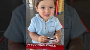 Baby tries Costco samples for the first time #shorts