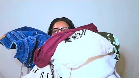 massive goodwill outlet thrift haul + cute outfits i thrifted + what i thrift + thrift store finds