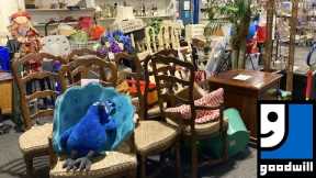 GOODWILL SHOP WITH ME FURNITURE TABLES CHAIRS HOME DECOR KITCHENWARE SHOPPING STORE WALK THROUGH