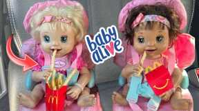 BABY ALIVE dolls go on a outing 🛒 shopping and McDonald’s 🍔