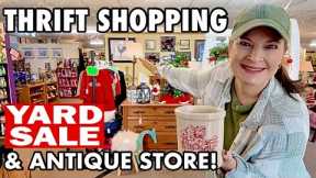 OH WHAT A $5 FIND! Thrift Store Shopping + INSANE Vintage & Antique Haul! Thrift With Me Home Décor