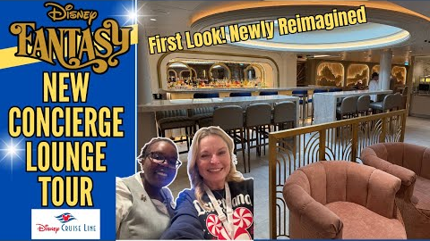 Fantasy NEW REIMAGINED Concierge Lounge Tour Dec | Hercules Themed | Merrytime | Disney Cruise Line