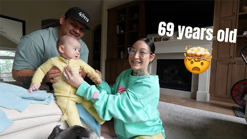 trying on GRANDPA'S BABY CLOTHES, toddler hack, viral eggs, Hmart haul | VLOG