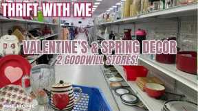 *NEW* Thrift with Me for VALENTINE'S & SPRING DECOR at 2 GOODWILL Stores/ Thrifting HOME DECOR HAUL