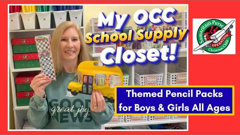 ✏️ School Supply Closet Tour + Themed Pencil Packs for Operation Christmas Child