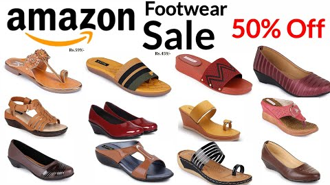 AMAZON FOOTWEAR SALE 50% OFF SHOPPING ONLINE LADIES SANDALS CHAPPAL DESIGN 2022 LOW PRICE