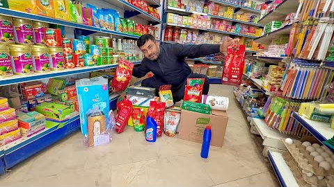 ASMR $100 monthly grocery shopping in super store 