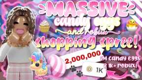 *HUGE* SUGARFEST Adopt Me SHOPPING SPREE!🧁🛍️[2million candy eggs & 1K+ robux!] 🤭🍭