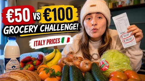 Grocery Shopping in Italy on a Budget — €50 vs €100 Supermarket Challenge