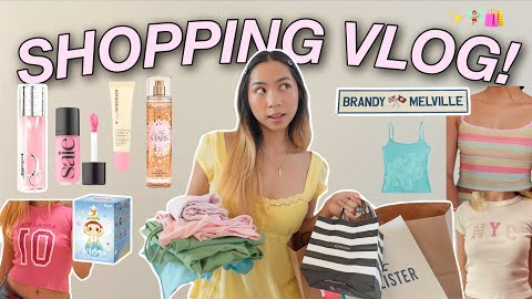  SHOP WITH ME✨brandy melville, makeup, LUSH, colorful wardrobe + collective haul!