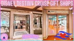 Disney Destiny Cruise Ship Shops Tour Come Shop With Me Treasures Untold Dory's Jan 2026 New Merch