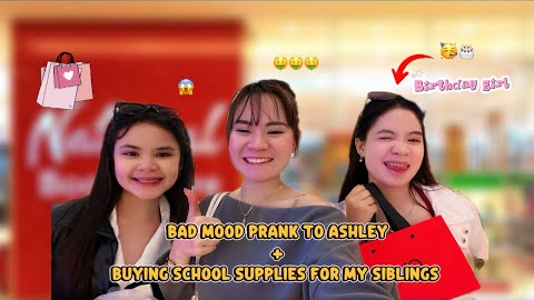 BAD MOOD PRANK  TO ASHLEY + BUYING SCHOOL SUPPLIES FOR MY SIBLINGS🥰📝📕| vlog 7| Angel Tiffanie Vlogs 