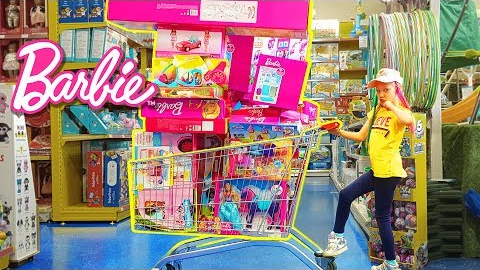 Shopping cart full of Barbie dolls challenge