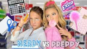 NERDY 🤓📚 VS PREPPY 🎀👛 BACK TO SCHOOL SHOPPING CHALLENGE!
