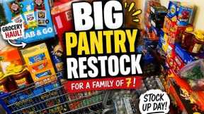 BIG Pantry Restock for a Family of 7 🛒 | Grocery Shopping Haul + Stock Up Day